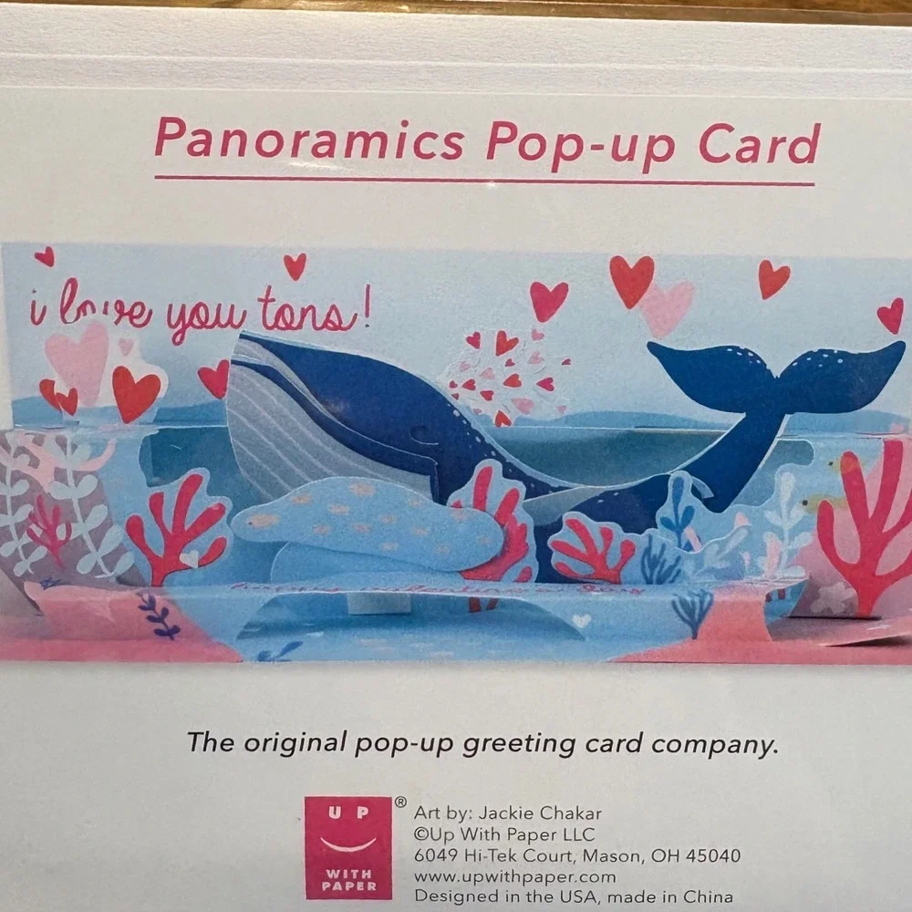 2 Up With Paper I Love You Tons Pop Up‎ Valentine's Day Card Anniversary